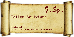 Teller Szilviusz névjegykártya